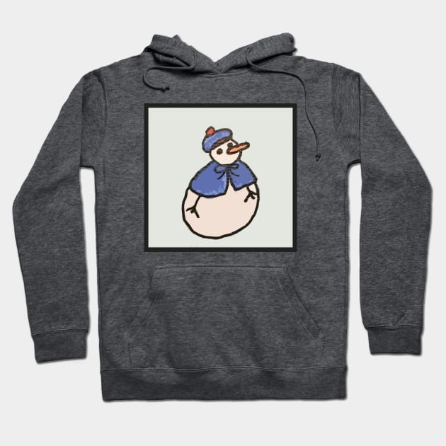 Caped Snowman Hoodie by ErinBrieArt